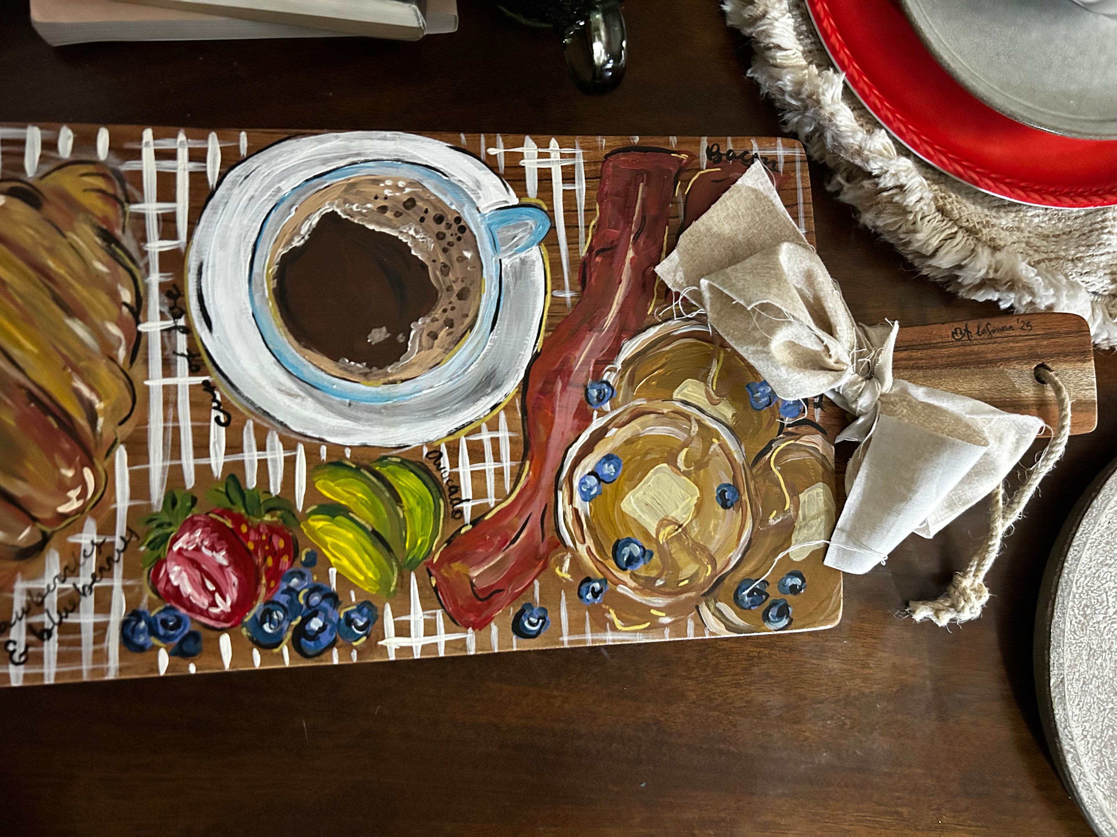 “At The Table “ - Handpainted Charcuterie Board