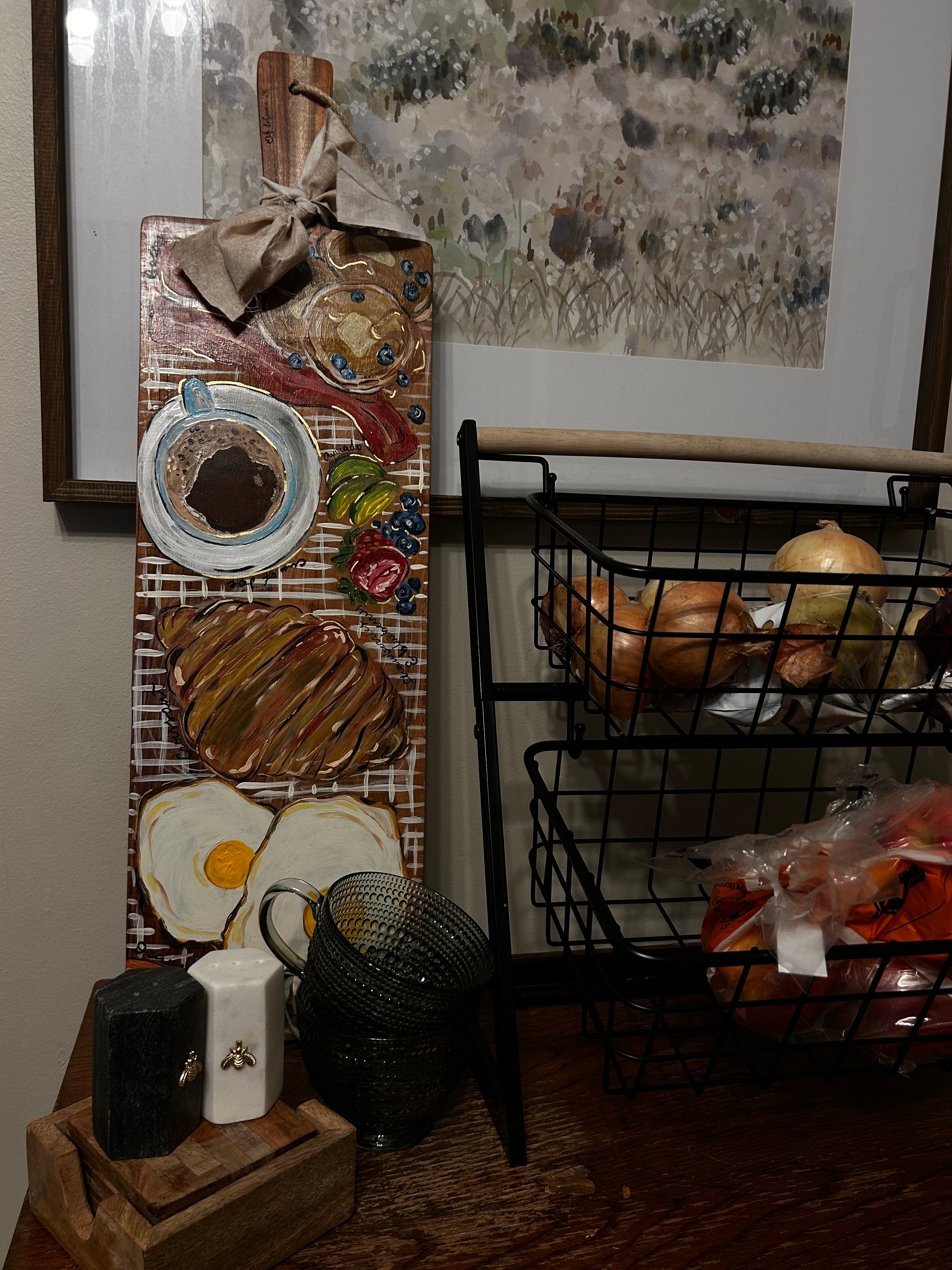“At The Table “ - Handpainted Charcuterie Board