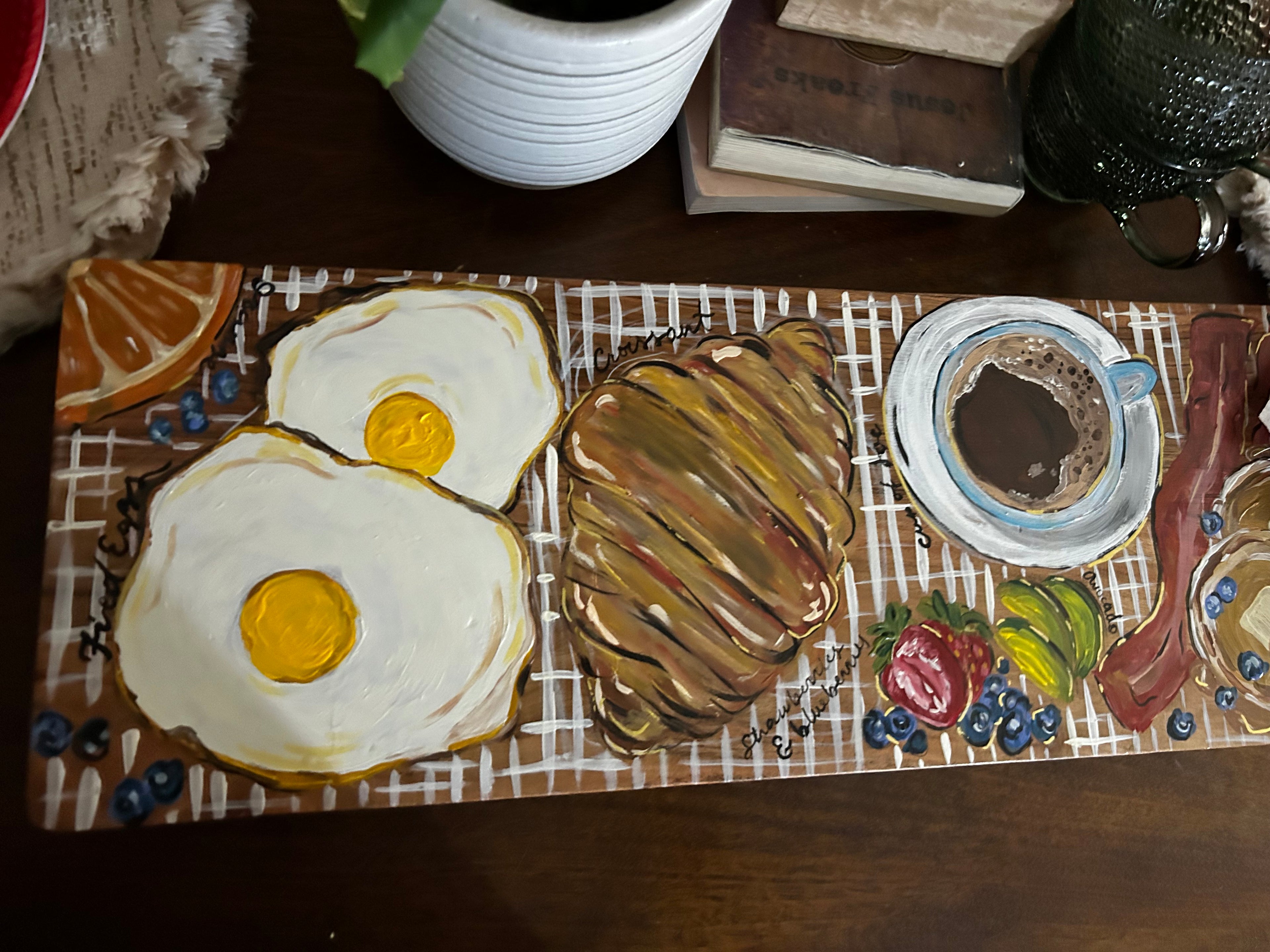 “At The Table “ - Handpainted Charcuterie Board